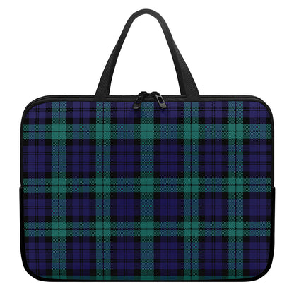 Black Watch Scottish Tartan Print Laptop Sleeve With Handle