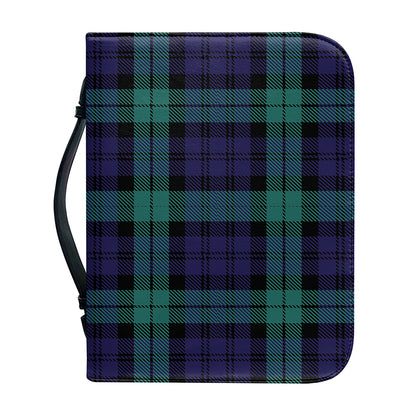 Black Watch Scottish Tartan Print Leather Bible Cover