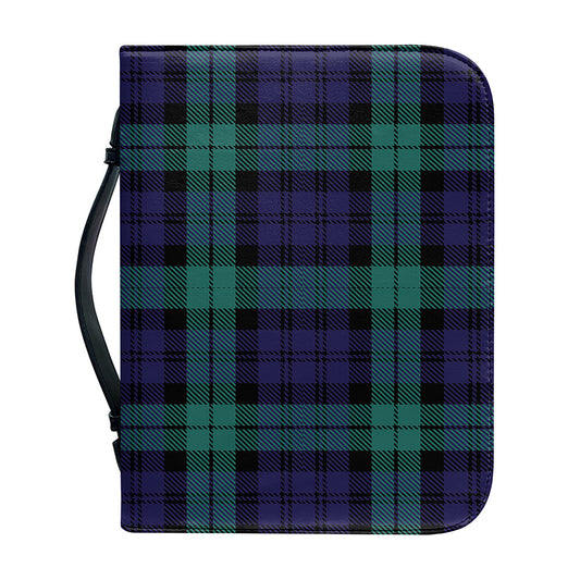 Black Watch Scottish Tartan Print Leather Bible Cover