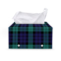 Black Watch Scottish Tartan Print Leather Tissue Box Cover
