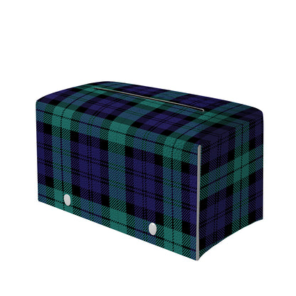 Black Watch Scottish Tartan Print Leather Tissue Box Cover