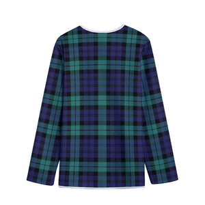 Black Watch Scottish Tartan Print Long Sleeve Short Coat