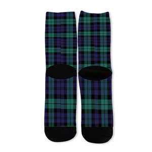 Black Watch Scottish Tartan Print Long Socks