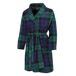 Black Watch Scottish Tartan Print Men's Bathrobe