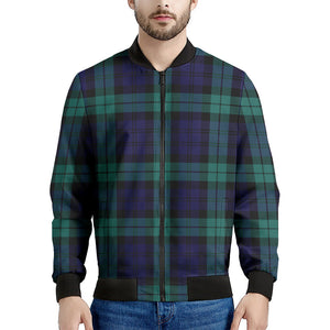 Black Watch Scottish Tartan Print Men's Bomber Jacket