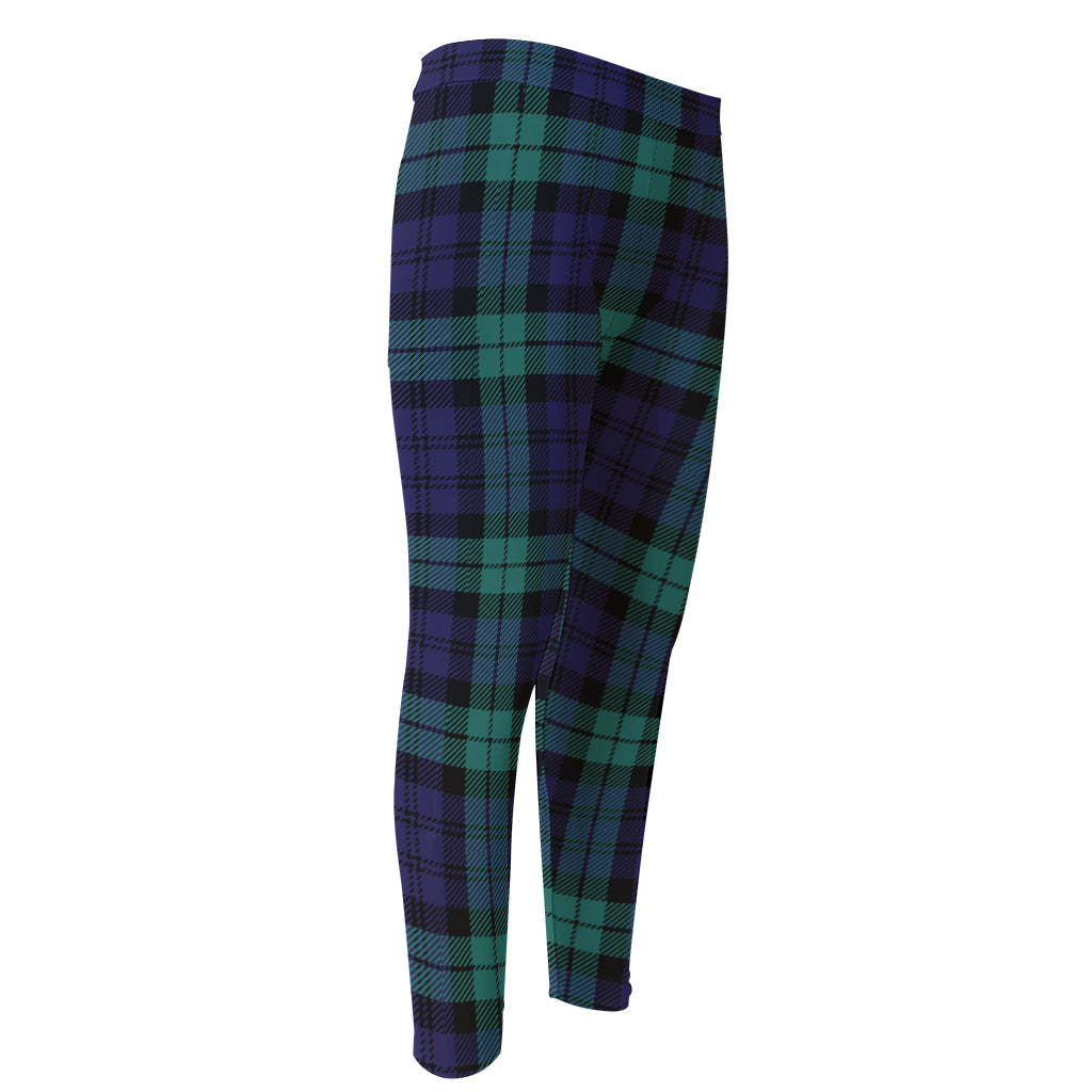 Black Watch Scottish Tartan Print Men's Compression Pants