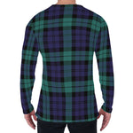 Black Watch Scottish Tartan Print Men's Long Sleeve T-Shirt
