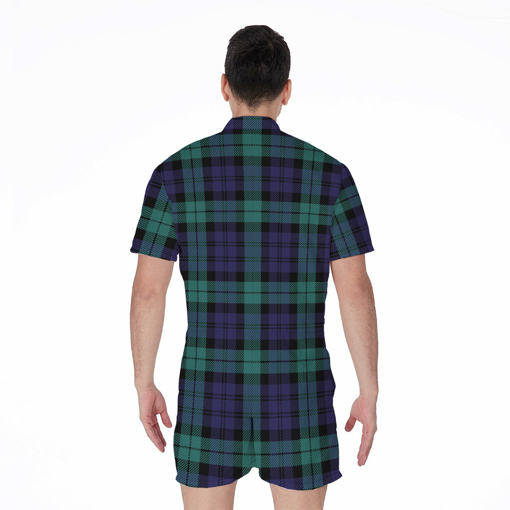 Black Watch Scottish Tartan Print Men's Rompers