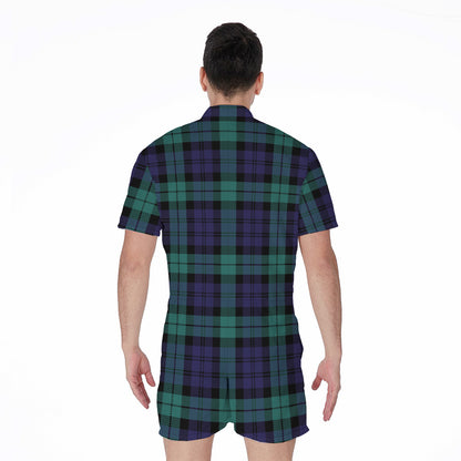 Black Watch Scottish Tartan Print Men's Rompers