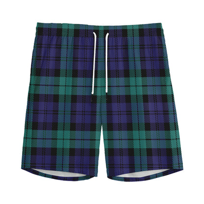 Black Watch Scottish Tartan Print Men's Sports Shorts
