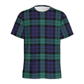 Black Watch Scottish Tartan Print Men's Athletic T-Shirt