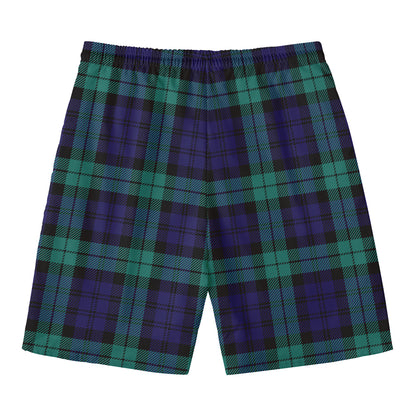 Black Watch Scottish Tartan Print Men's Swim Trunks
