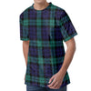 Black Watch Scottish Tartan Print Men's Velvet T-Shirt