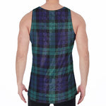 Black Watch Scottish Tartan Print Men's Velvet Tank Top