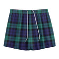 Black Watch Scottish Tartan Print Mesh Shorts
