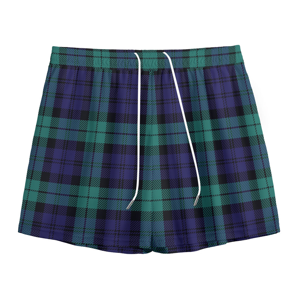 Black Watch Scottish Tartan Print Mesh Shorts