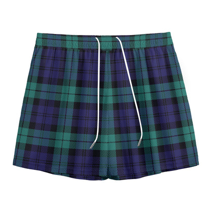 Black Watch Scottish Tartan Print Mesh Shorts