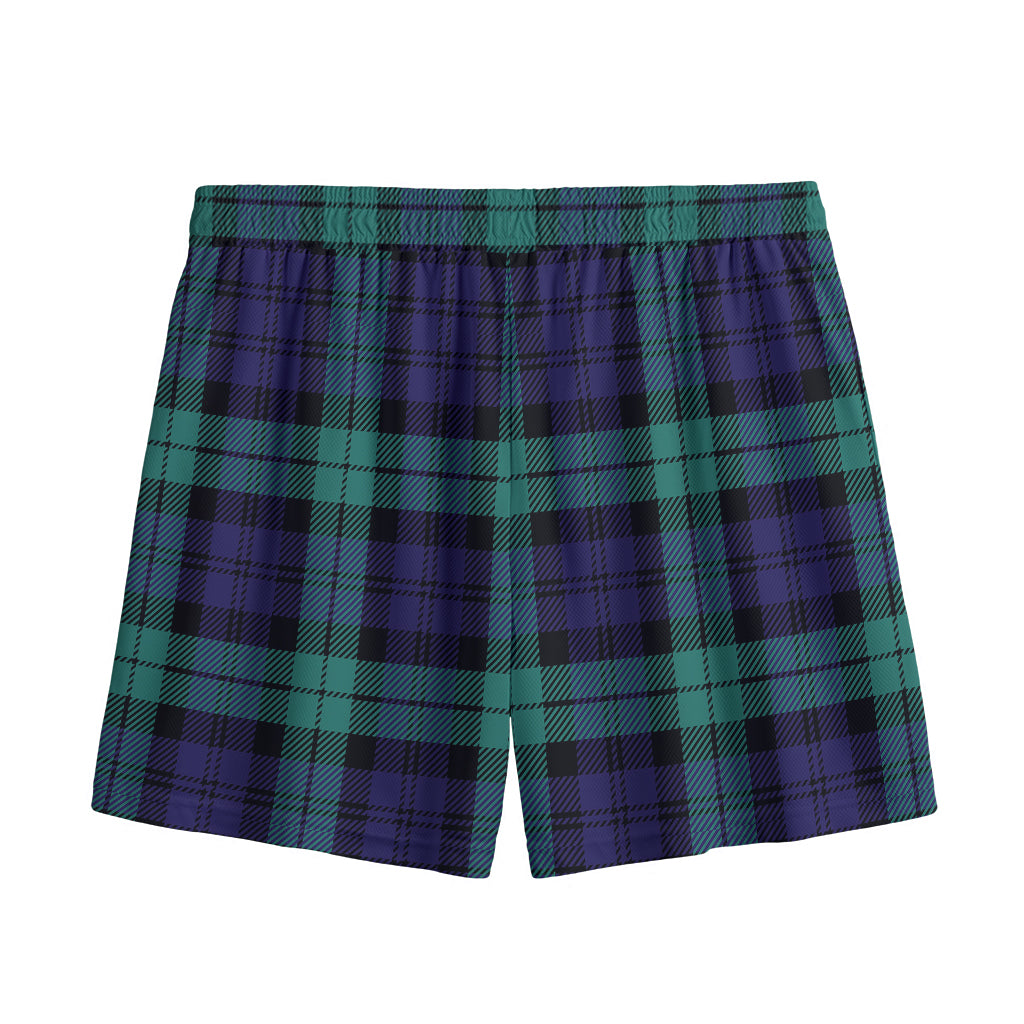 Black Watch Scottish Tartan Print Mesh Shorts