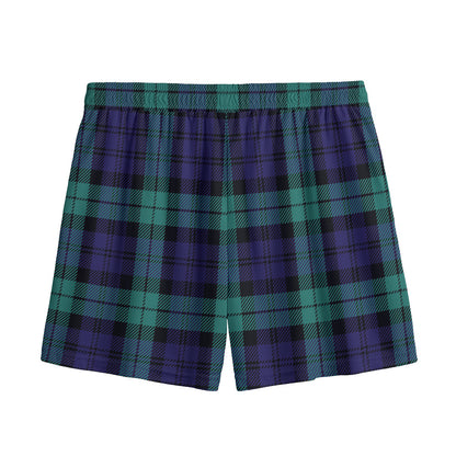 Black Watch Scottish Tartan Print Mesh Shorts