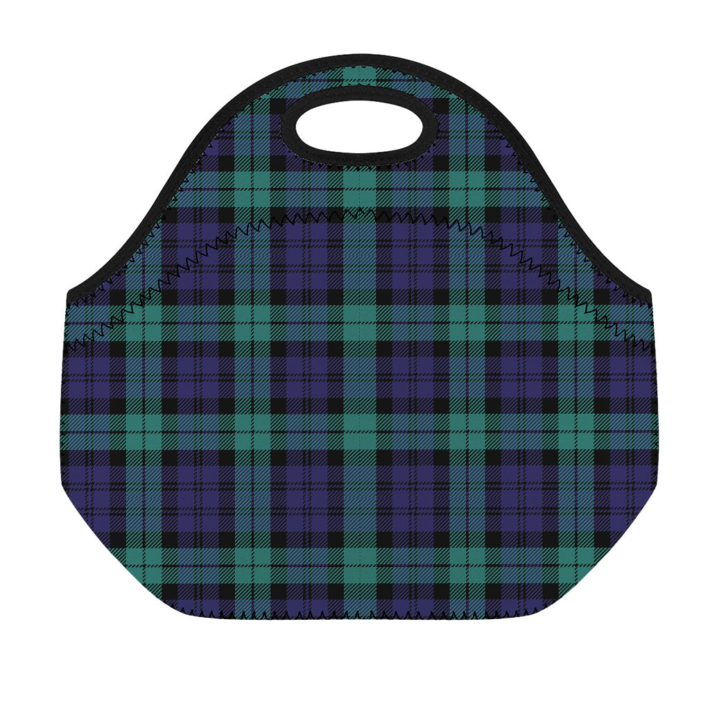 Black Watch Scottish Tartan Print Neoprene Lunch Bag