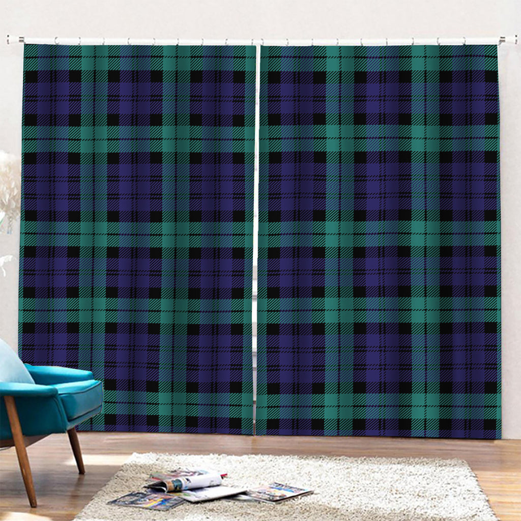 Black Watch Scottish Tartan Print Pencil Pleat Curtains