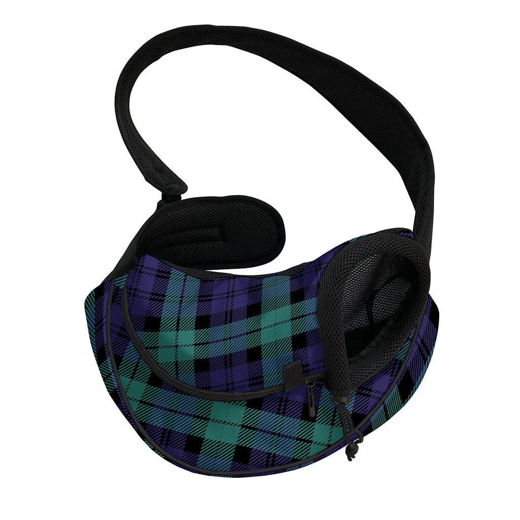 Black Watch Scottish Tartan Print Pet Sling Carrier