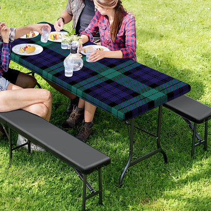Black Watch Scottish Tartan Print Picnic Table Cover