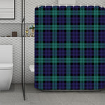 Black Watch Scottish Tartan Print Polyester Shower Curtain