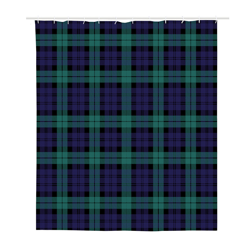 Black Watch Scottish Tartan Print Polyester Shower Curtain