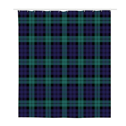 Black Watch Scottish Tartan Print Polyester Shower Curtain