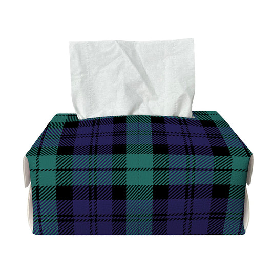 Black Watch Scottish Tartan Print Rectangle Tissue Box Cover