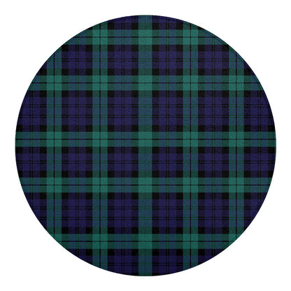 Black Watch Scottish Tartan Print Round Blanket