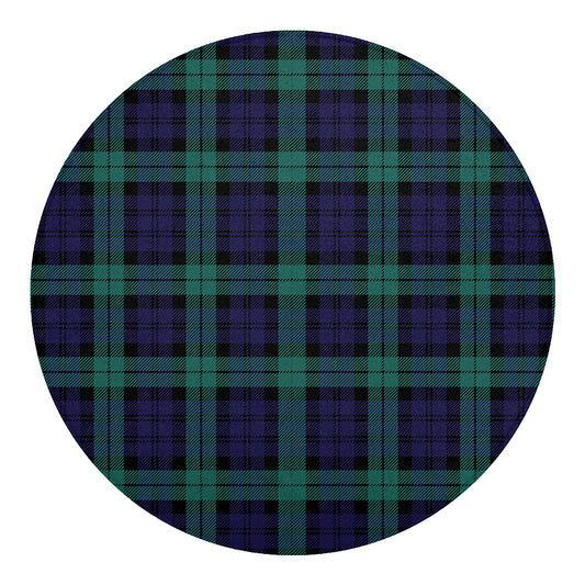 Black Watch Scottish Tartan Print Round Blanket