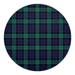 Black Watch Scottish Tartan Print Round Blanket