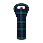 Black Watch Scottish Tartan Print Single Neoprene Wine Tote