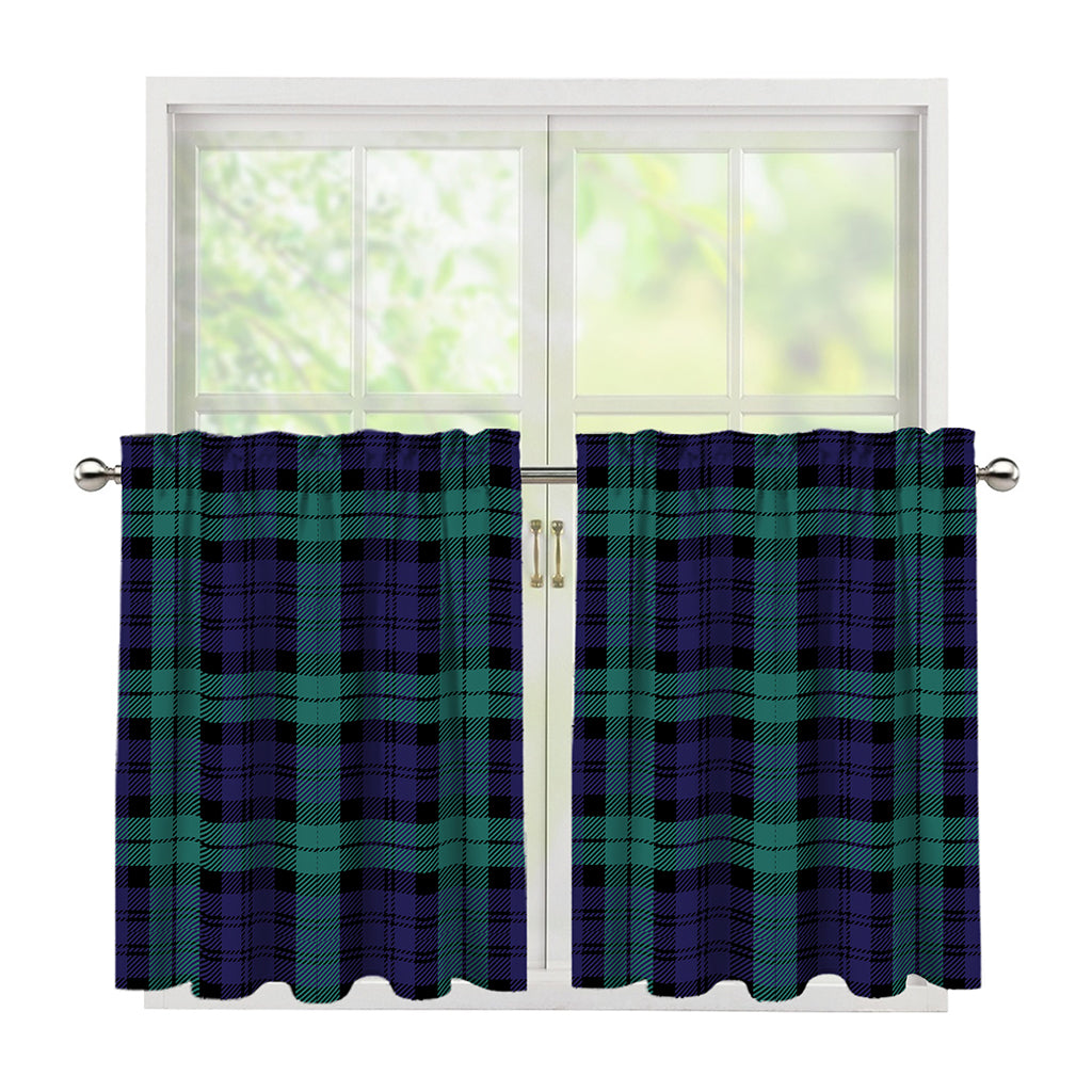 Black Watch Scottish Tartan Print Tier Curtains