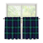 Black Watch Scottish Tartan Print Tier Curtains