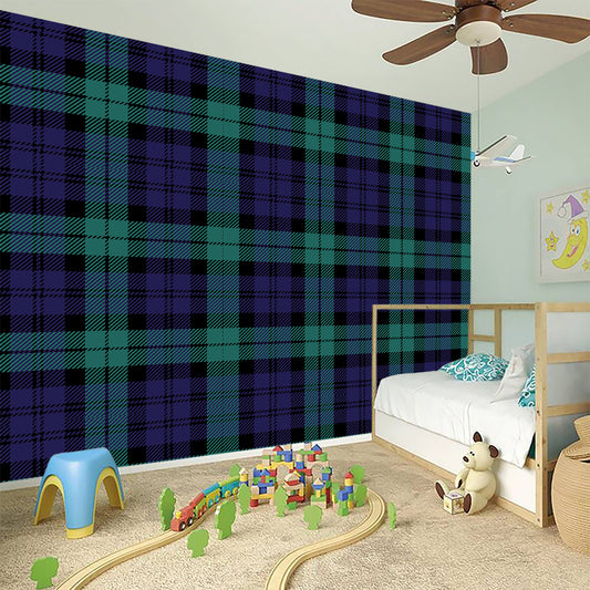 Black Watch Scottish Tartan Print Wall Sticker