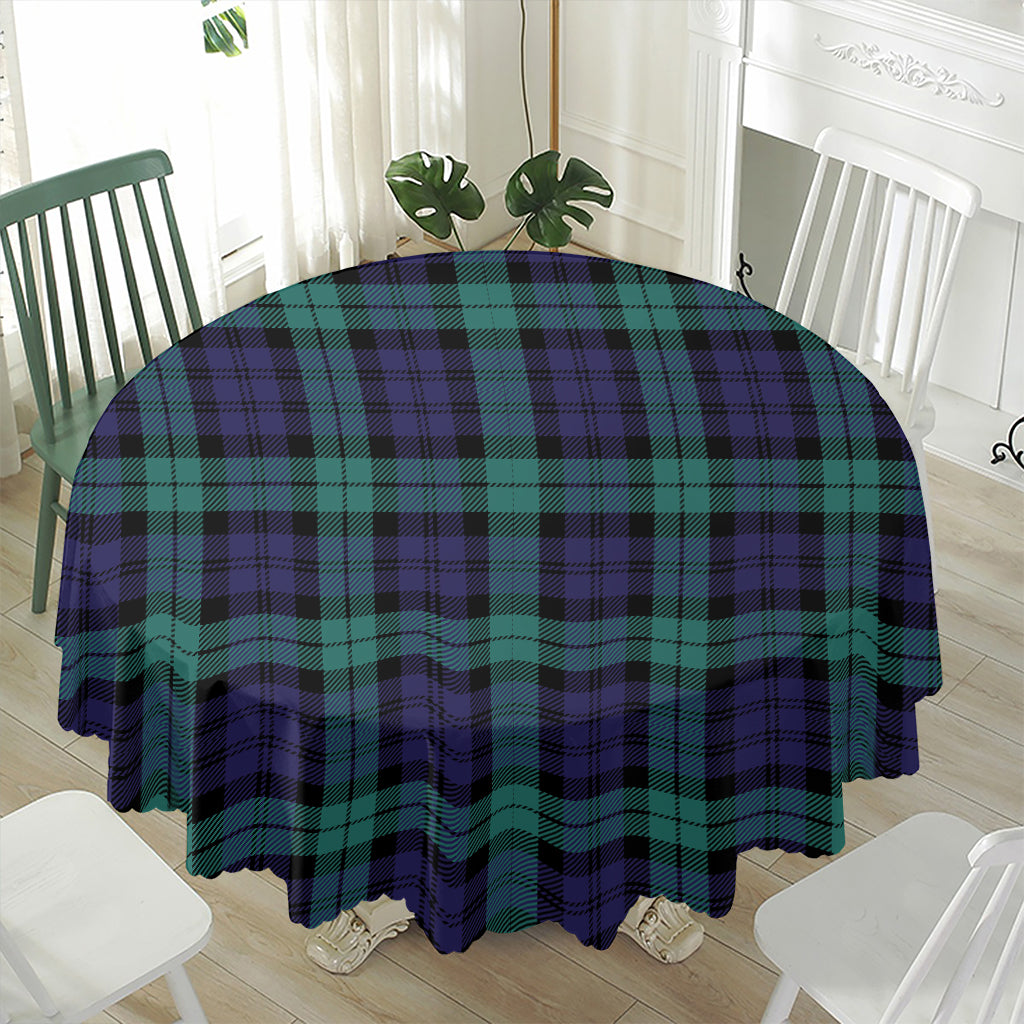 Black Watch Scottish Tartan Print Waterproof Round Tablecloth
