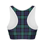 Black Watch Scottish Tartan Print Women's Sports Bra
