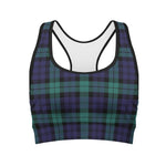 Black Watch Scottish Tartan Print Women's Sports Bra