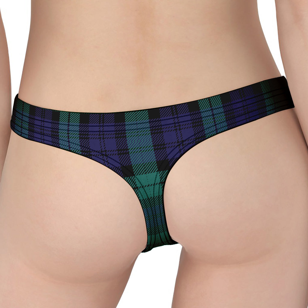 Black Watch Scottish Tartan Print Women's Thong