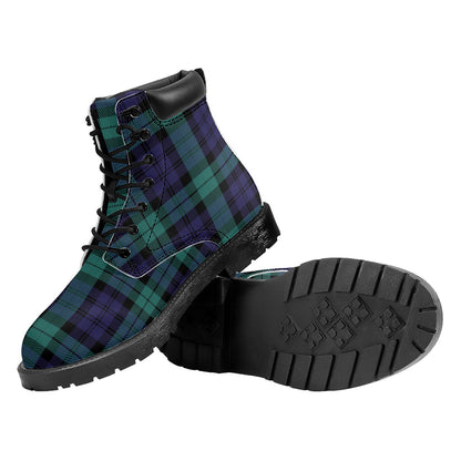 Black Watch Scottish Tartan Print Work Boots