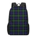 Black Watch Tartan Pattern Print 17 Inch Backpack