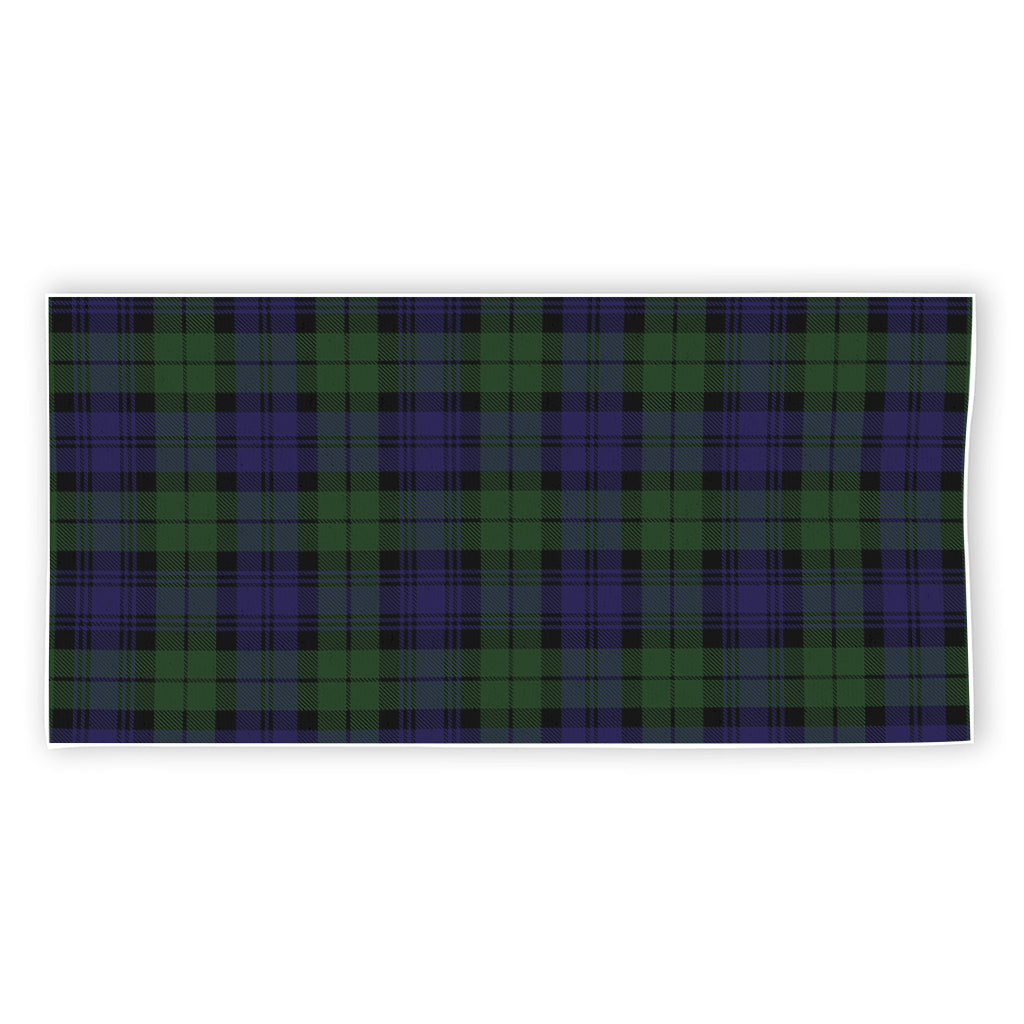 Black Watch Tartan Pattern Print Beach Towel