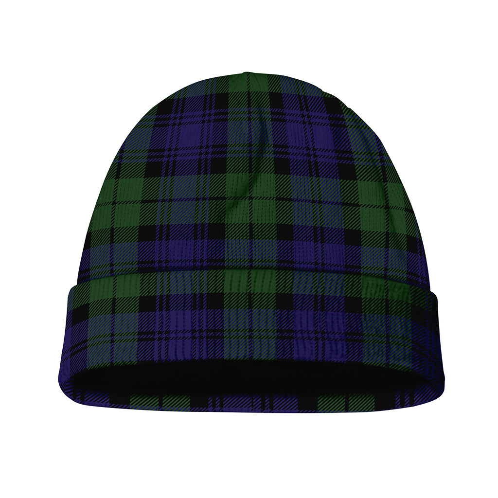 Black Watch Tartan Pattern Print Beanie