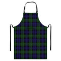Black Watch Tartan Pattern Print Bib Apron With Pocket