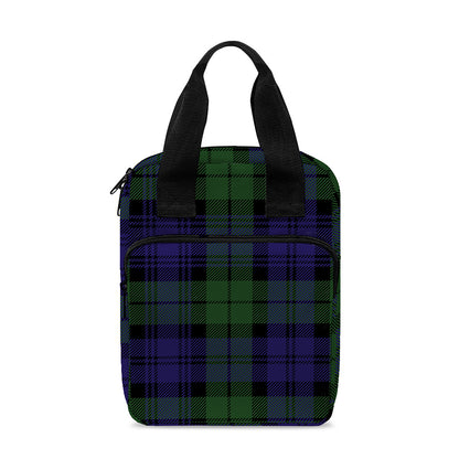 Black Watch Tartan Pattern Print Bible Tote Bag