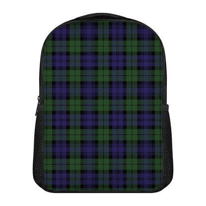 Black Watch Tartan Pattern Print Casual Backpack