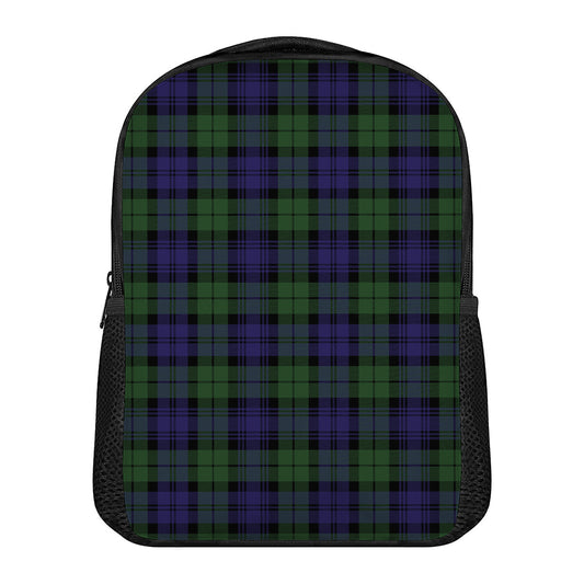 Black Watch Tartan Pattern Print Casual Backpack